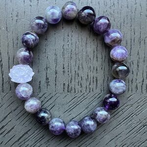 Amethyst bracelet 10mm SIZE 6.5-7’